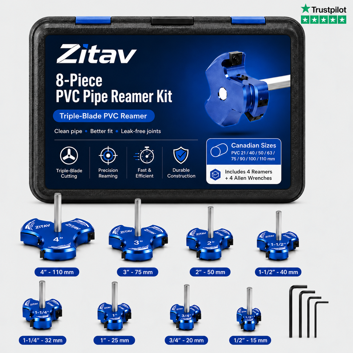 Zitav - Pipe Reamer Pro Kit (15–110 mm)